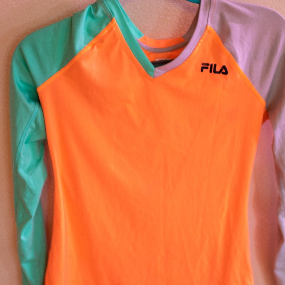 Bright retro fila long sleeve shirt